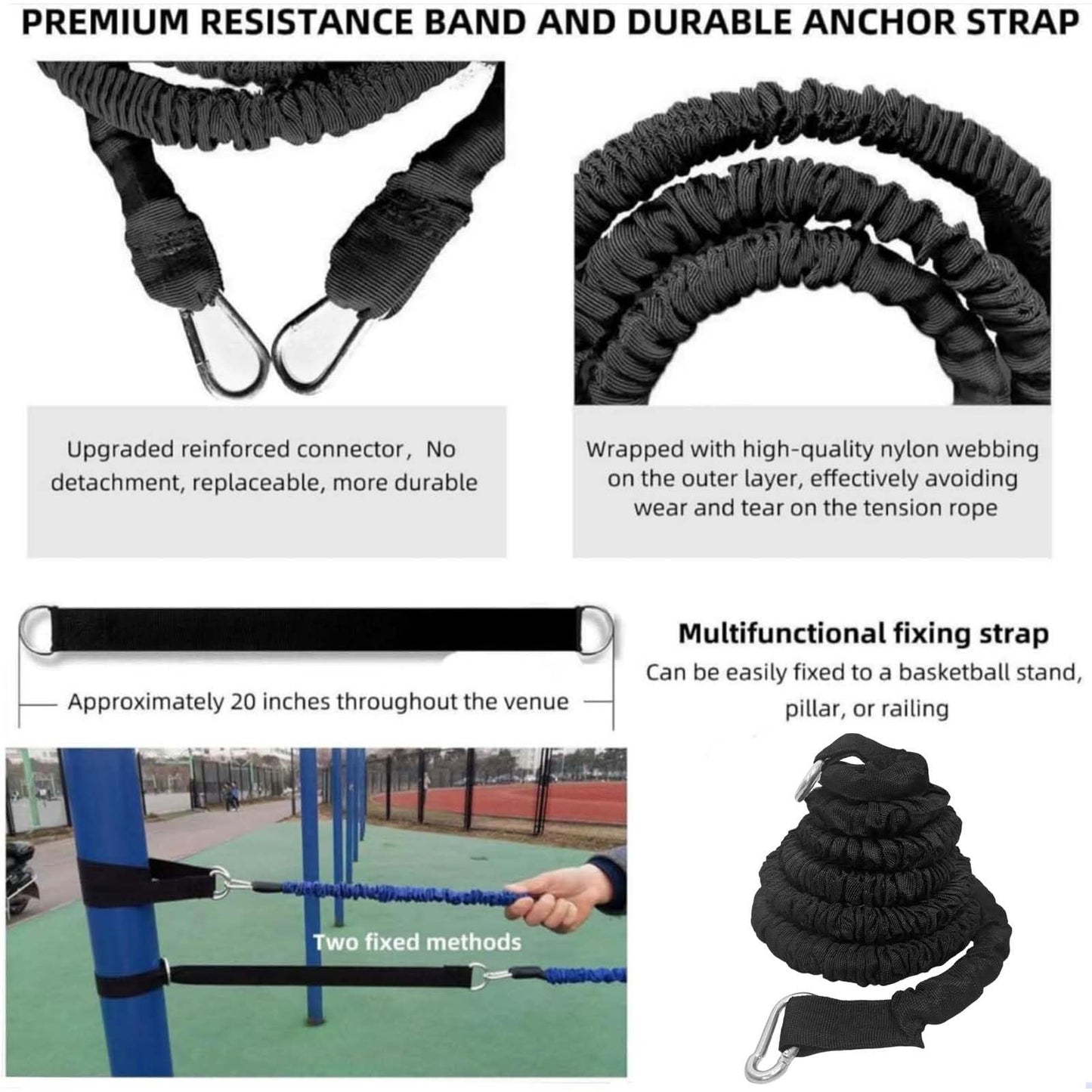 OYINDIZ Resistance Speed Training Set, 8pcs Exercise Explosive Force Bounce Physical Equipment Double Rope Improve Agility Power Strength for Jumping Basketball Tennis Football Volleyball