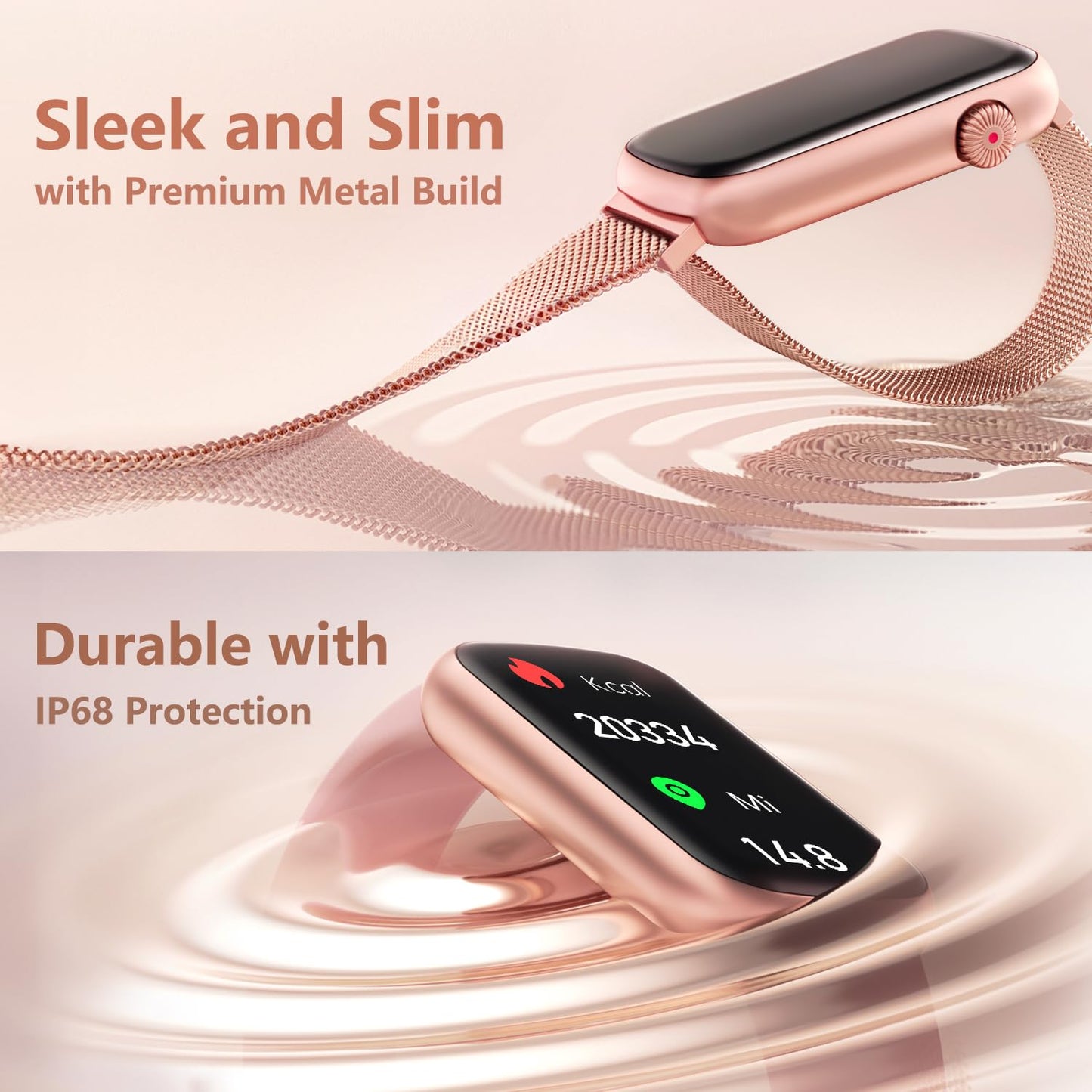 FITVII Slim Fitness Tracker with Blood Oxygen, Blood Pressure, 24/7 Heart Rate and Sleep Tracking, IP68 Waterproof Activity Trackers and Smart Watches with Step Tracker, Pedometer for Women Men