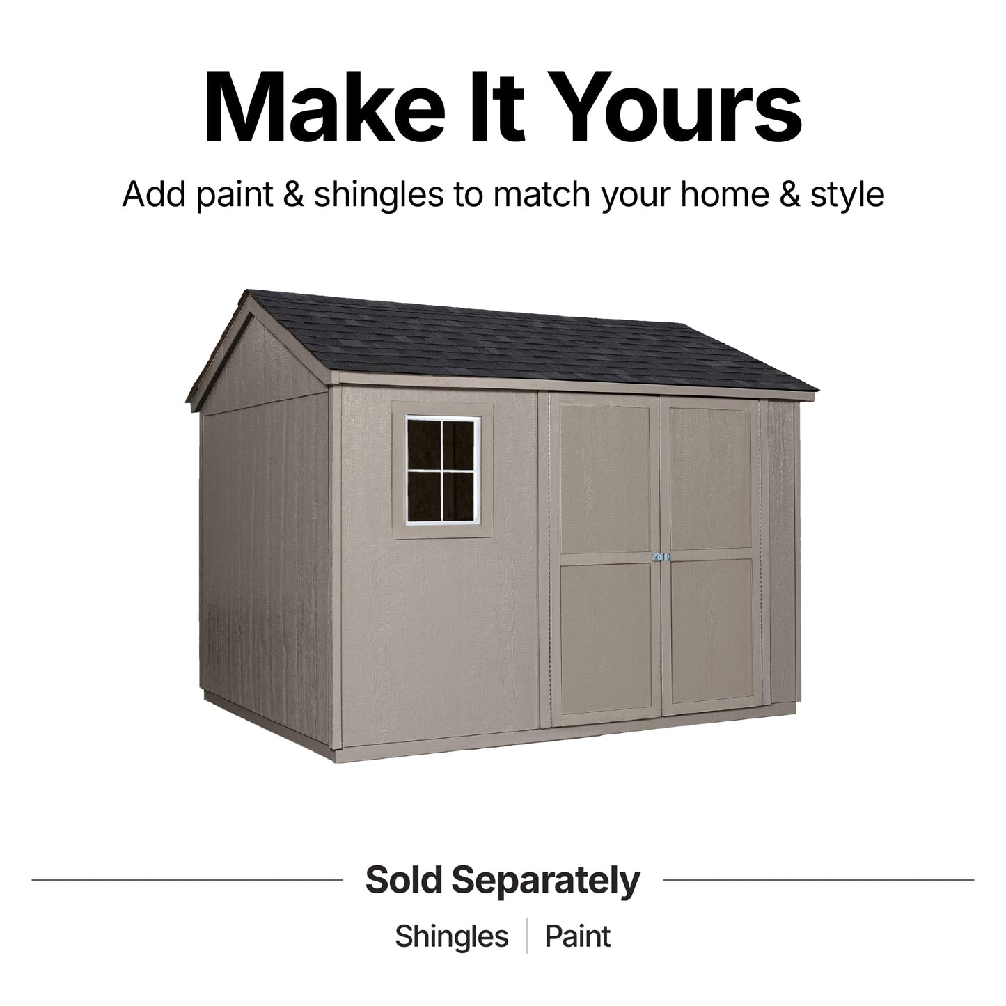 ShedMaster Midpoint 10x8 Do-It-Yourself Wooden Storage Shed with Floor Kit - Does not Include Paint or Roofing Shingles