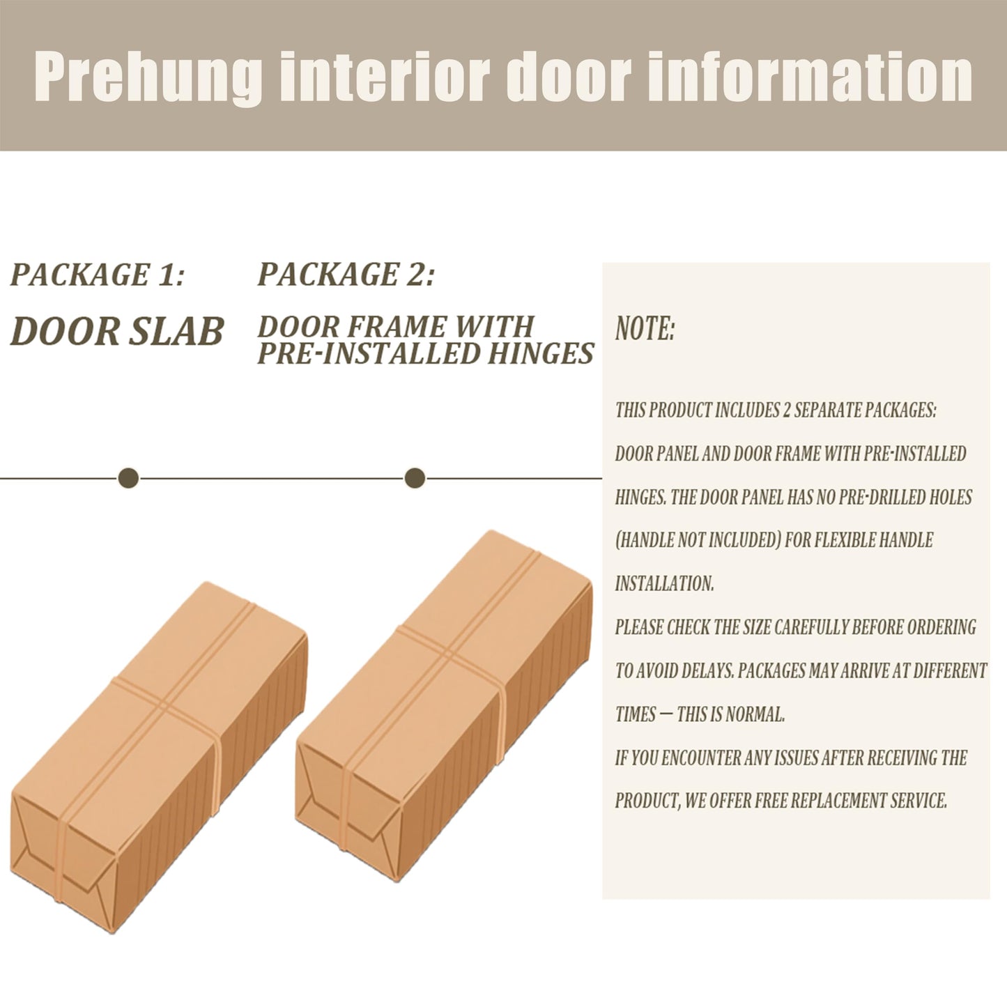 Lakenyon Pantry Door, 24" x 80" with Prehung Door Jamb, Right-Handed Interior Door, 1-Lite Frosted Glass, White MDF with Hardware Kit
