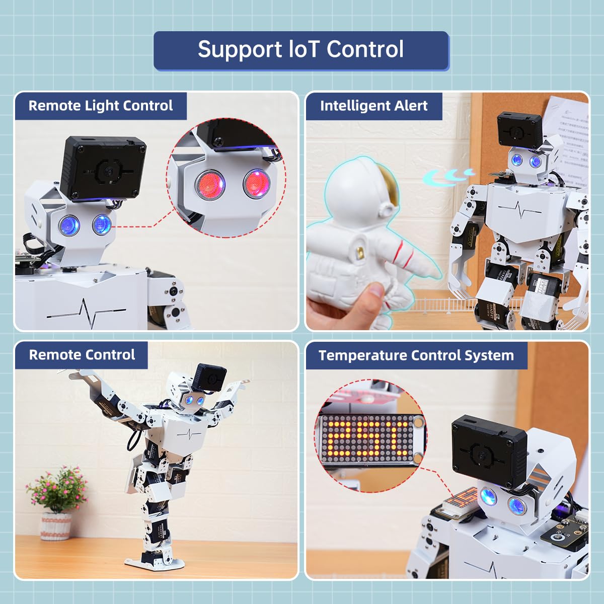 AI Vision & Voice Interaction Robot for Arduino Scratch Python Programming 17DOF Humanoid Robot Large AI Model STEM Project Education Voice Command Walking Dancing Self-Stand Up, Tonybot Standard kit