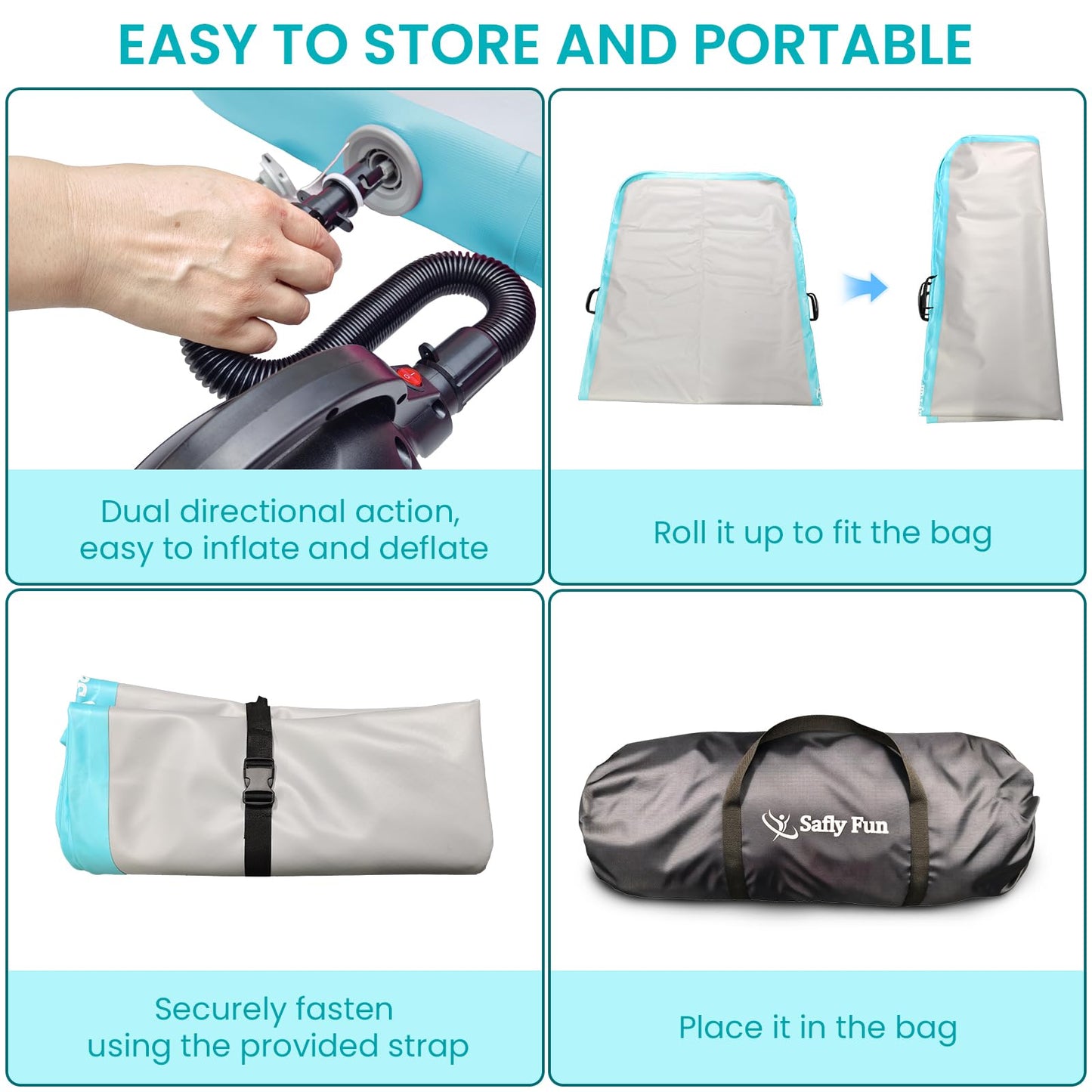 Inflatable Gymnastics Mat 6.6ft Air Tumble Track Training Mat 4 inches Thick Tumbling mat with Electric Pump for Home Use/Tumble/Gym/Training/Cheerleading/Water/Yoga