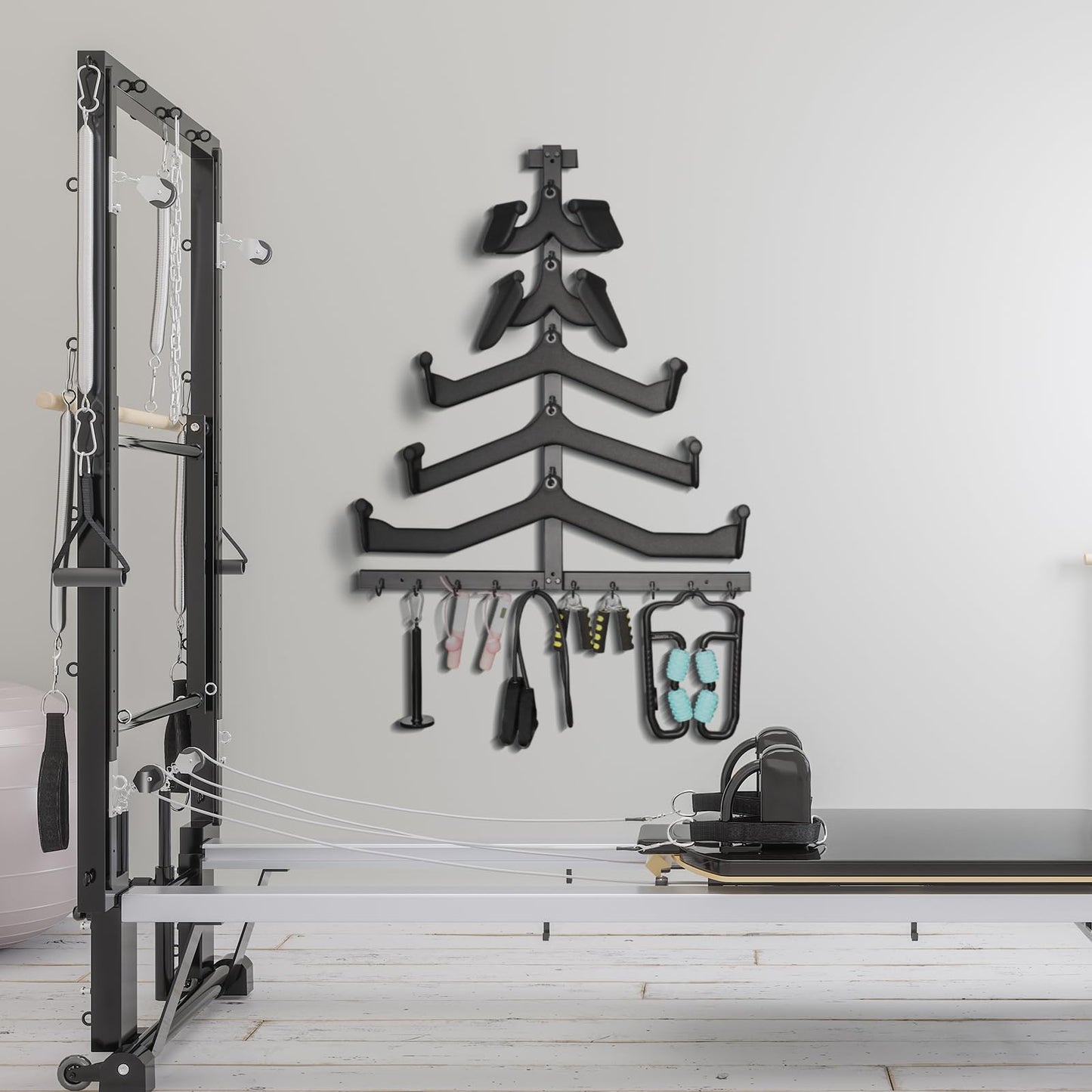 LTTGX LAT Pulldown Attachment Storage Rack Wall Mount, Mag Grip LAT Pull Down Bar & Cable Machine Attachment Holder for Home Gym
