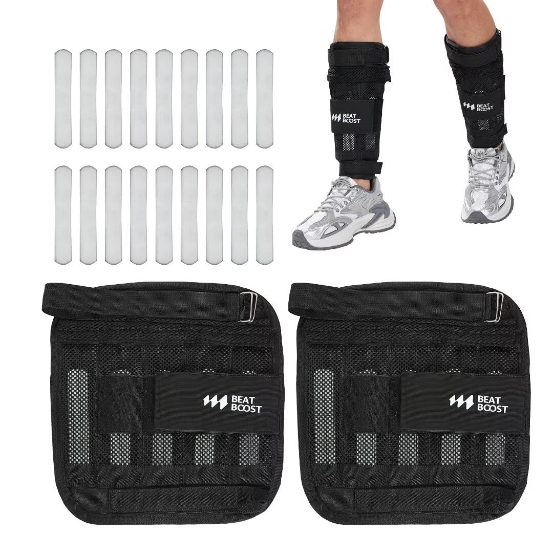 Ankle Weights 10lb Adjustable BeatBoost Leg Weights for Men Walking Pilates Exercise Workout Gym Aerobics
