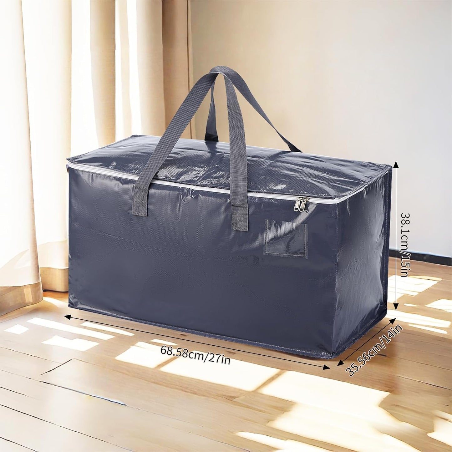 Skiennix Extra Heavy Duty Moving Bags - 6 Pack Large Storage Solutions with Zippers & Handles | Water Resistant, Black