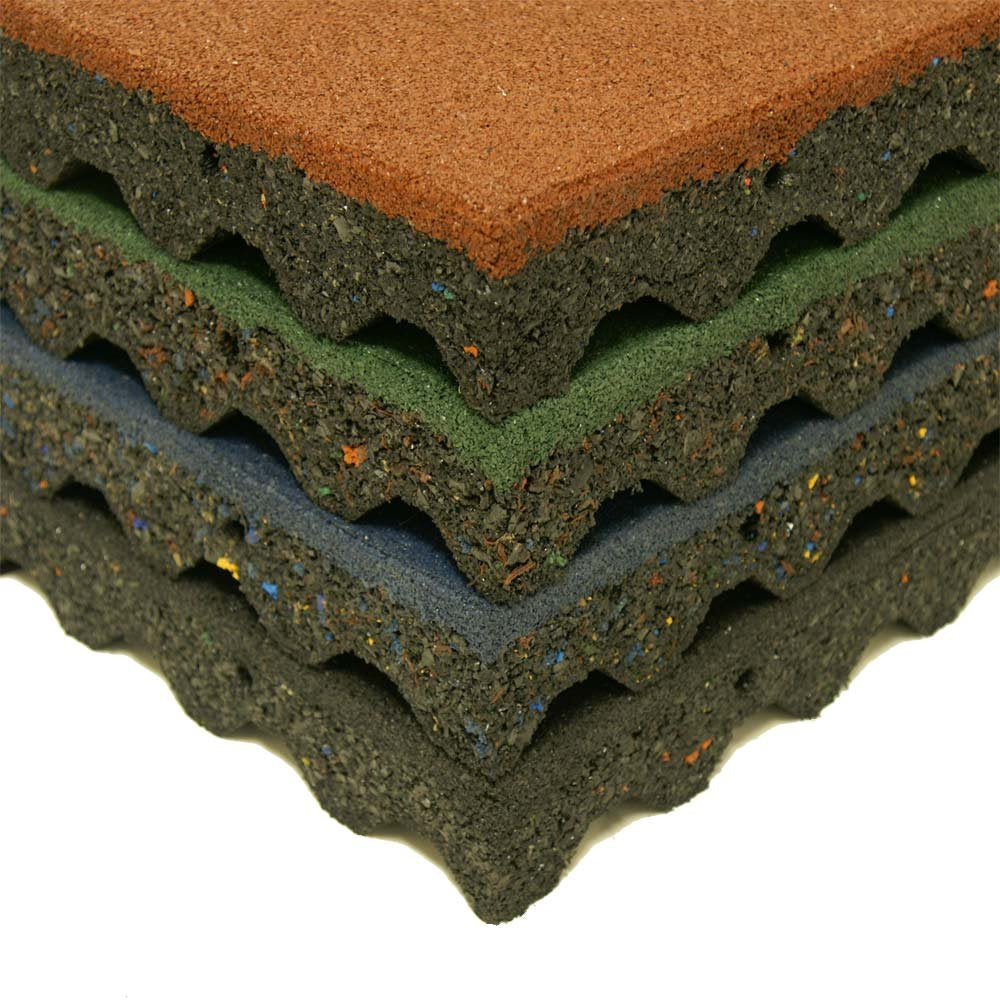 Rubber-Cal Eco-Safety Interlocking Playground Tiles - 2.50 x 19.5 x 19.5 inch - 10 Pack - 28 Square Feet Coverage - Black