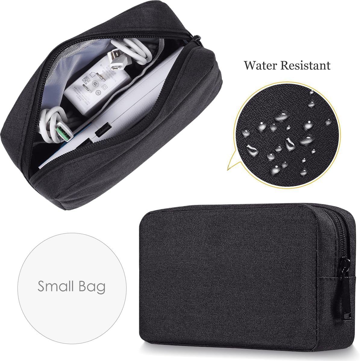 CAAORDKSO Electronics Accessories Case, Electronic Organizer Travel Cable Accessories Bag, Portable Waterproof Storage