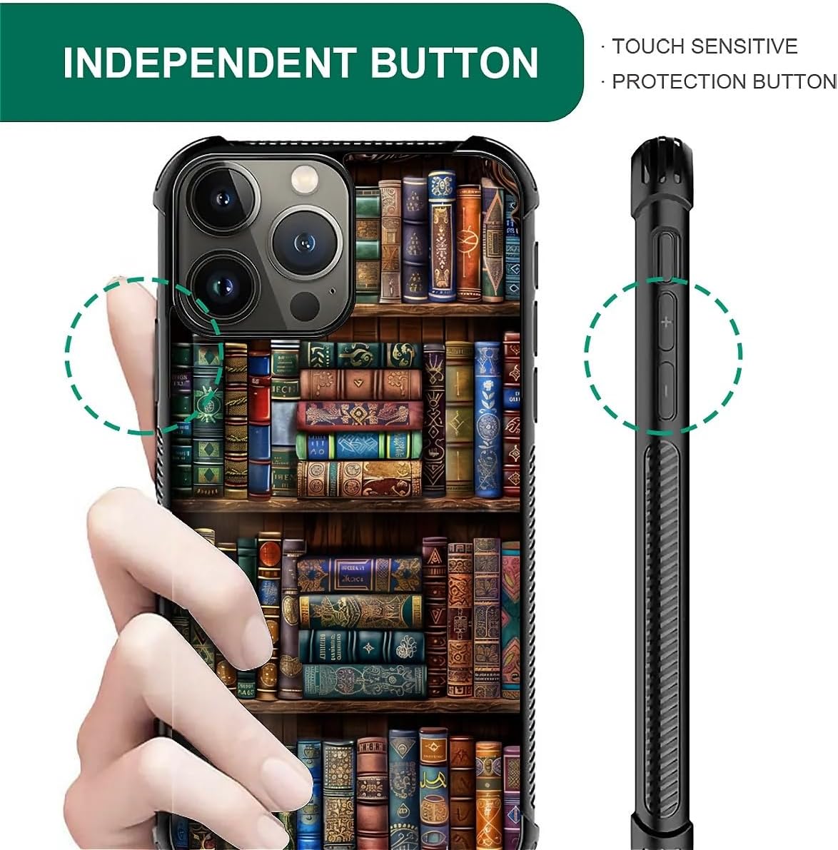 CARLOCA 16 Compatible with iPhone Pro Case, Design for Girl Shockproof Anti-Scratch Hard PC Back Case Fashion Pattern