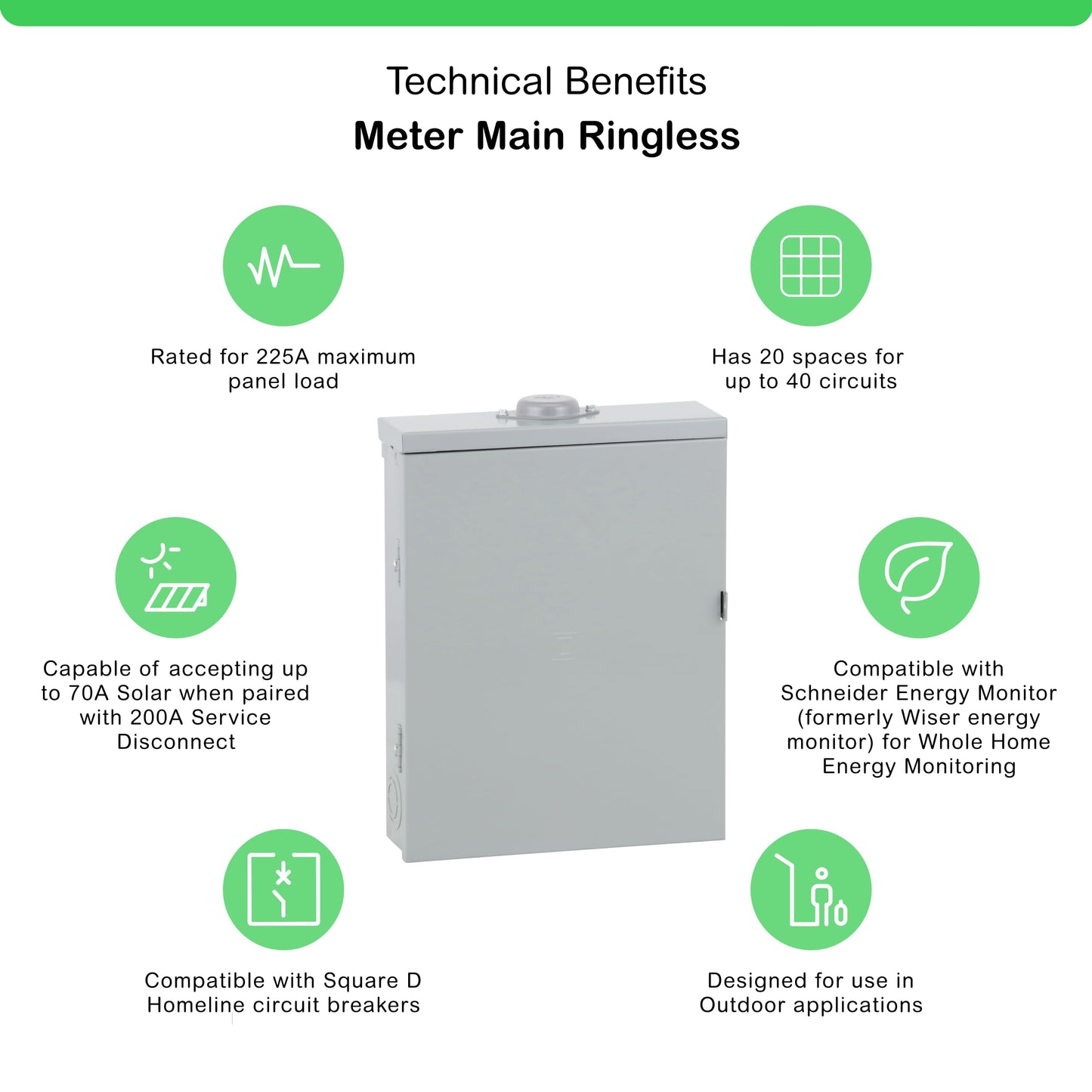 Square D - HOM2040M200PRB Homeline 200 Amp 20-Space 40-Circuit Outdoor Main Breaker Load Center (Plug-on Neutral Ready),