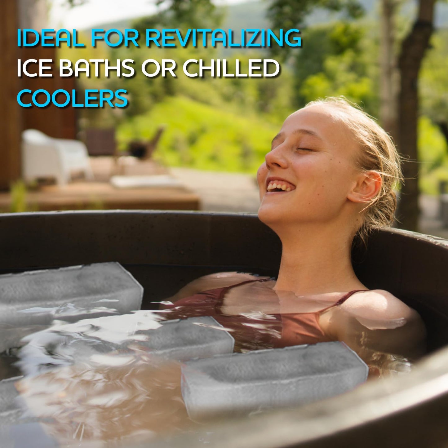 Extra Large Ice Block Mold 3 Pack-Makes three 5 lb Extra-large Ice cubes, Steel reinforced molds,Upgrade Ice Cube Maker，Ideal for Revitalizing Ice Baths or Chilled Coolers ，Reusable Silicone Molds