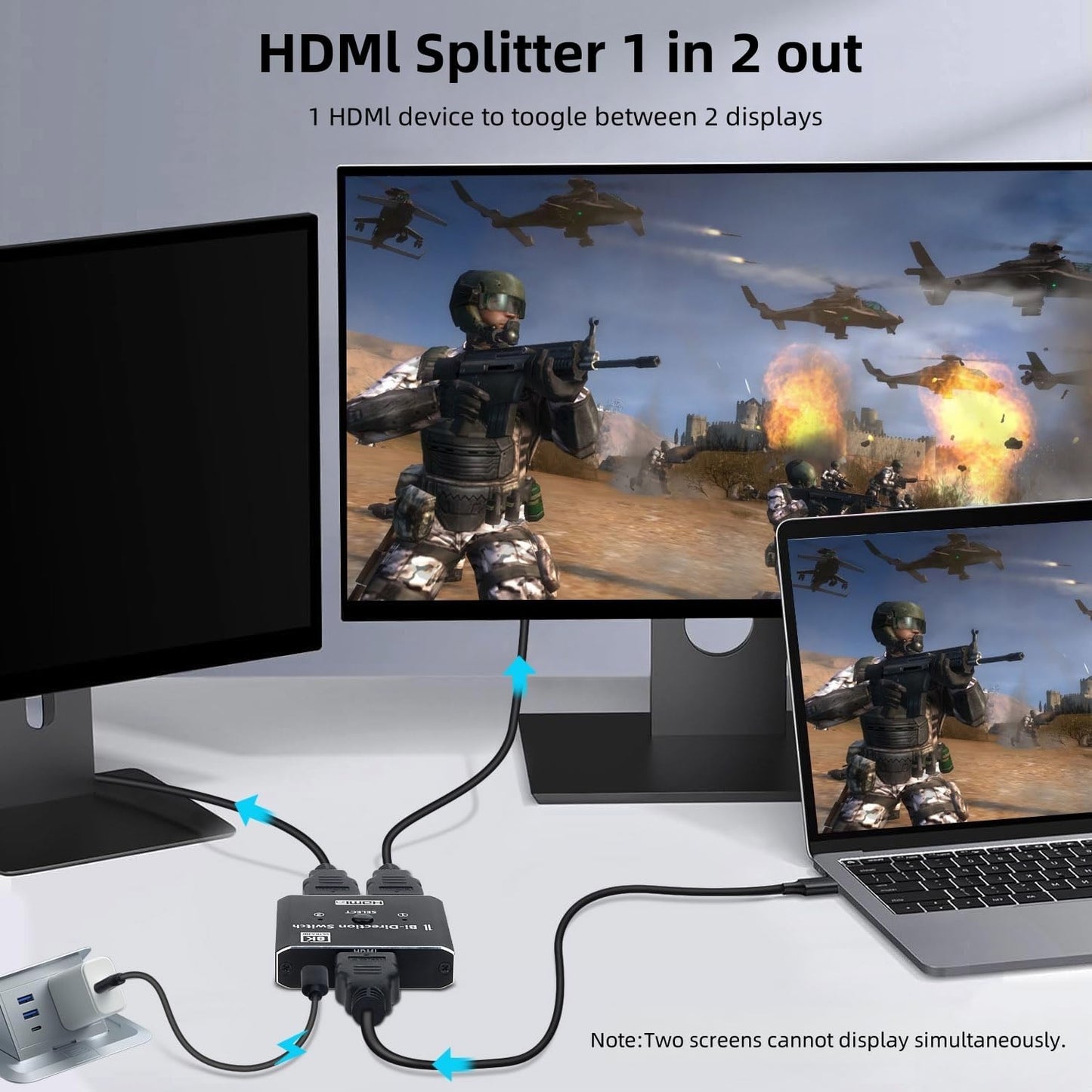XinYaa 2.1 8K@60Hz 4K@120Hz 2 1 HDR10+ 48 3D Dolby PS5/4 B0X HDMI Switch, Aluminum HDMI Switcher in Out, HDM I Splitter