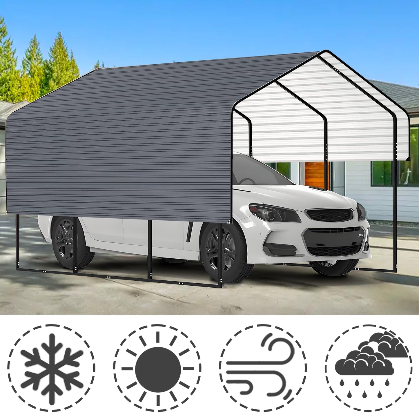 Metal Roofing Panels - 20 Pcs Corrugated Pergola Roofing Panels Heavy Duty Waterproof Tin Roof Materials for Shed Gazebo Garages Patio Siding 42.52x17.7in, Grey