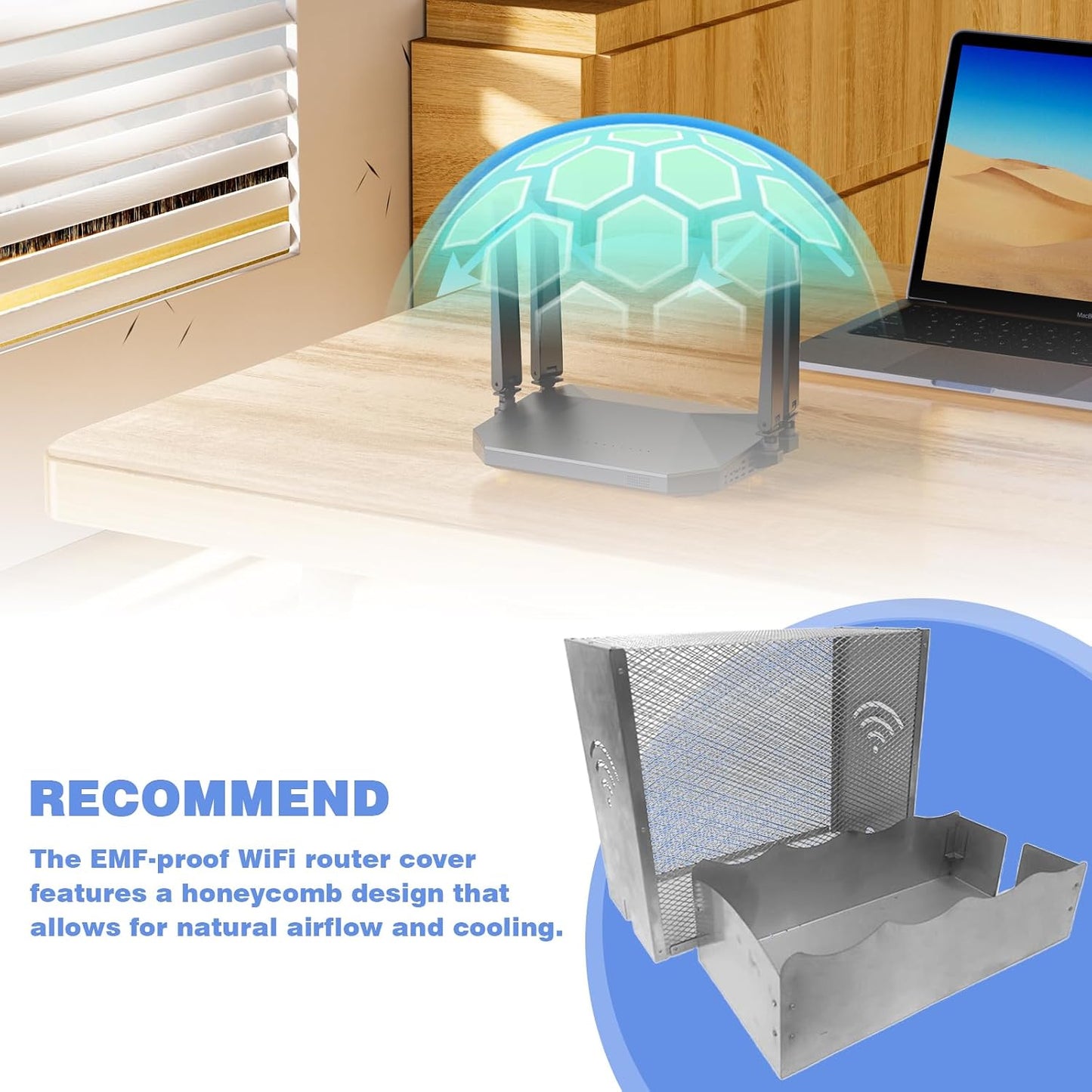 Arilaca Faraday Cage for WiFi Router Cover Shielding Modem Shelf WiFi Router Box Hider E mf Faraday Cage E Mf Blocker