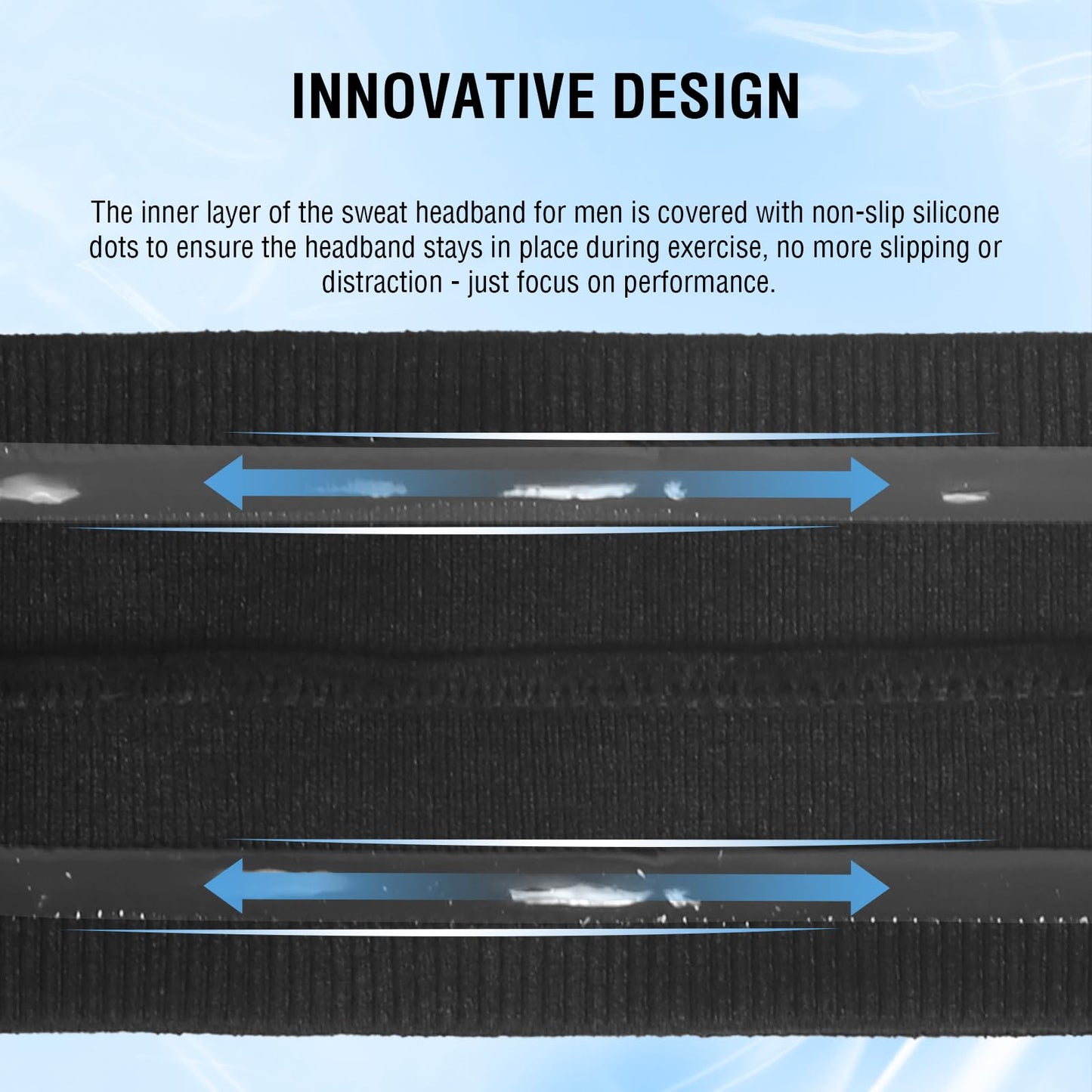 VanKee Sports Headbands for Men Cooling Sweatbands for Women Moisture Wicking Non Slip Workout Athletic for Running Yoga Tennis Basketball Fitness