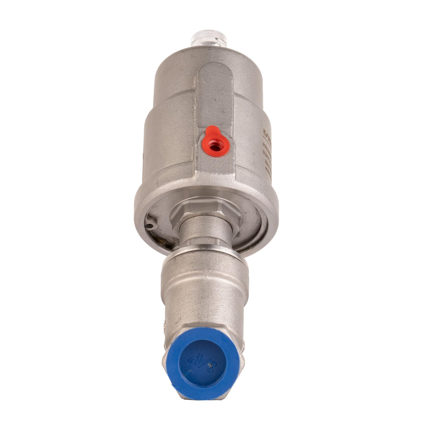 UNOX 1 inch (DN25) Stainless Steel Pneumatic Valve, Angle Seat Design, Normally Closed Steam Air Control, 3-8 Bars Fast Response Industrial Single Acting Valve with Threaded Connection
