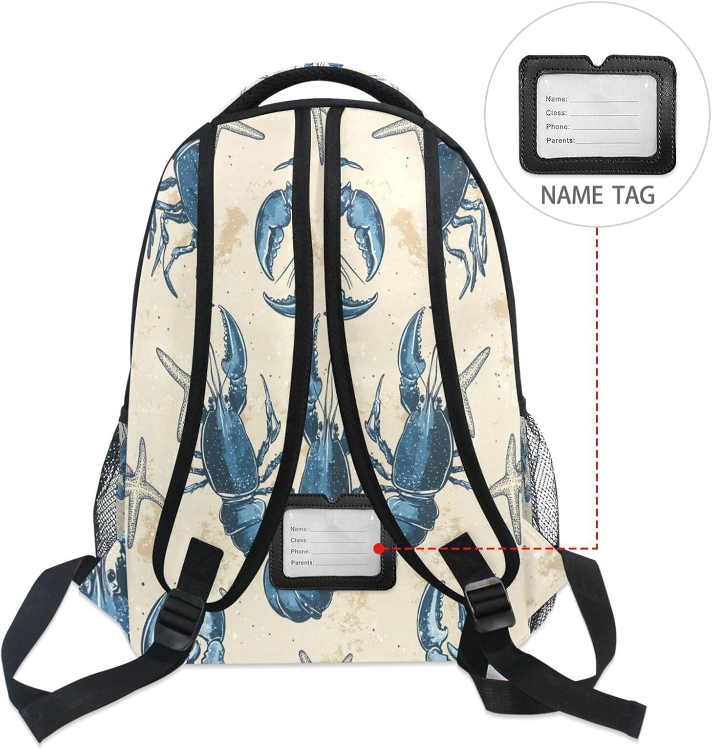 Krafig Backpacks Backpack Daypack Retro Starfish Lobsters Boys Girls Kids School Bookbag, School Bag Travel