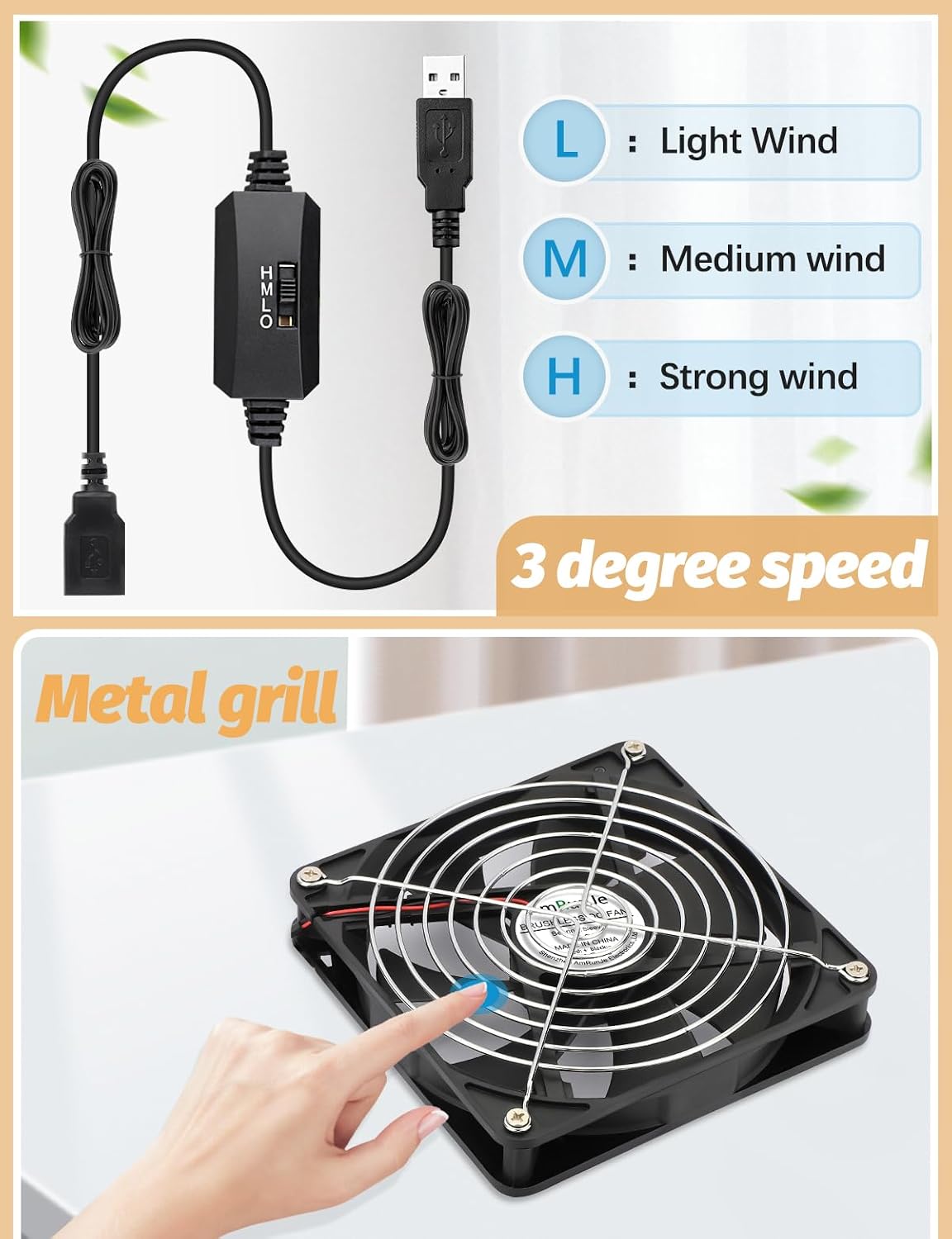 140mm 25mm 3 5v x USB Computer Fan with Speed Degree PC Cooling Fan for DVR Receiver PlayStation Xbox AV Cabinet