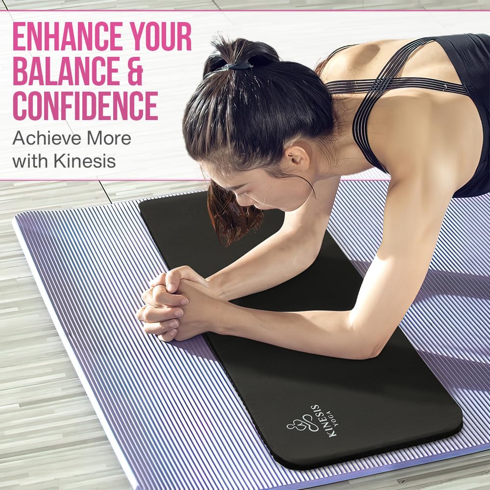 Kinesis Yoga Knee Pad Cushion - Extra Thick 1 inch (25mm) for Pain Free Yoga - Includes Breathable Mesh Bag for Easy Travel and Storage (Does Not Include Yoga Mat)