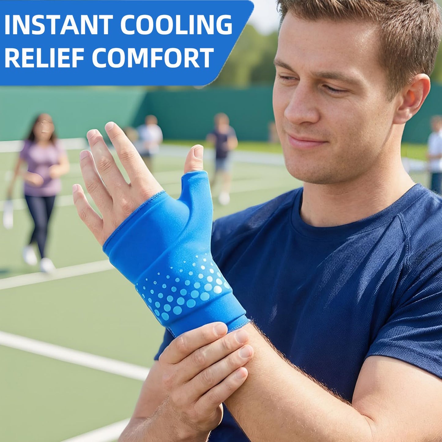 Wrist & Thumb Ice Pack Wrap, Cold & Hot Compress for Extreme Carpal Tunnel Relief, Thickened Reusable Gel Wrist Hand Thumb Ice Pack for Arthritis Tendonitis, Women & Men