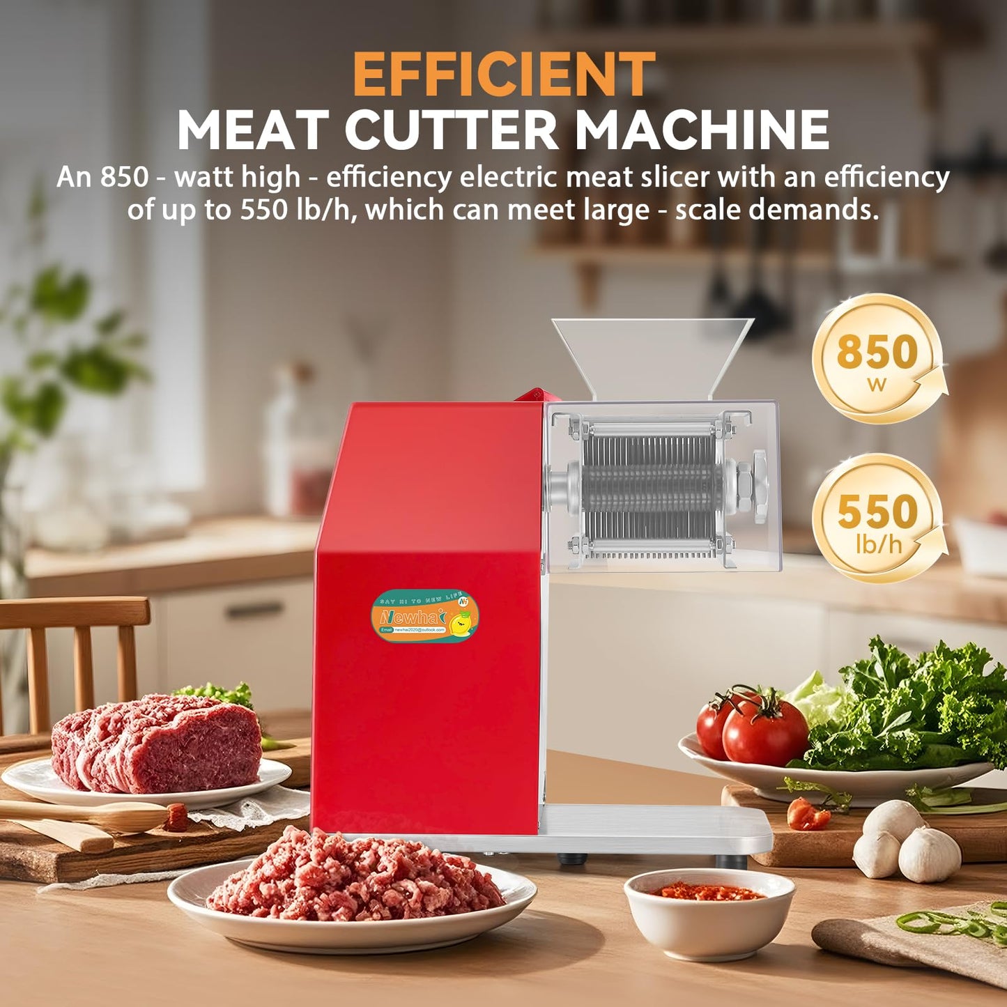 Newhai 850w Meat Cutter 5mm + 20mm Spare Blade