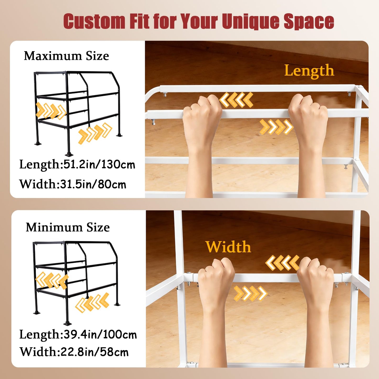 39"-51"Lift Attic Ladder Safety Railing,Attic Ladder Climbing Assistance Railing,Three-layer Adjustable Loft Handrail,3 Sided Carbon Steel Guardrail Ascend Descend at House/Garage/Storage Loft (White)