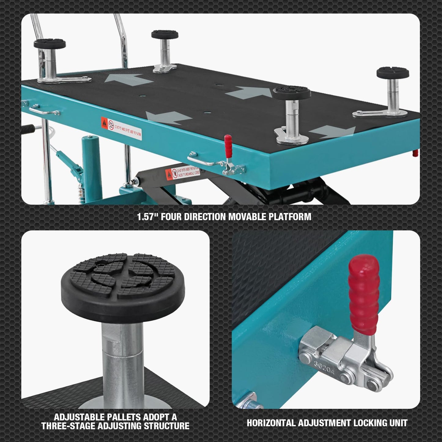 Big RED ATDP10001R Torin 1-Ton Battery Lift Table: Hydraulic Platform for Safe EV/Hybrid Battery Removal & Repair, Insulated Adjustable Tray, Dual Cylinder
