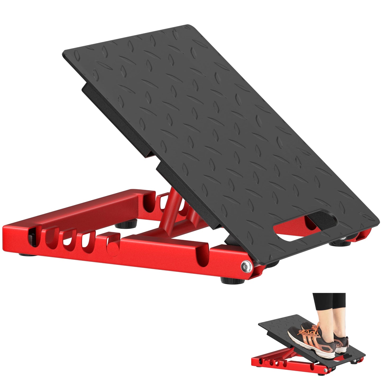 Rumoid Slant Board for Calf Stretching, Heavy Duty Steel Calf Stretcher, 5-Level Adjustable Incline Board, 650 lbs Weight Capacity for Ankle Foot Knee Pain Relief, Physical Therapy & Plantar Fasciitis