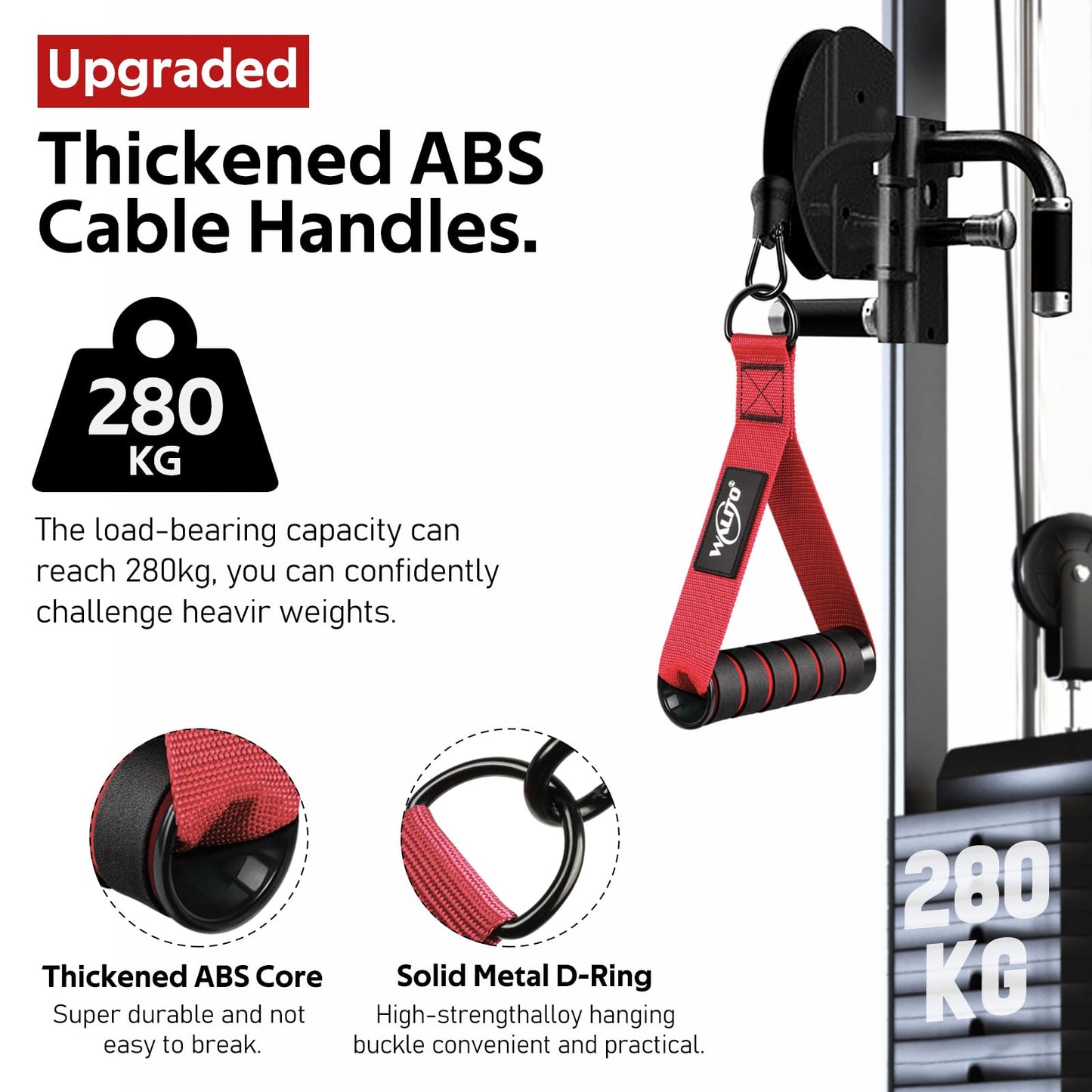 WALITO Exercise Handles, Replacement Cable Machine Attachments for Home Gym Equipment, Pulley System, Pilates, Resistance Bands, Strength Trainer, Heavy Duty Working Out Handles Accessories