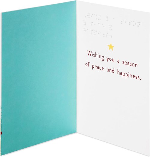 American Greetings Christmas Card - Braille Design Featuring Festive Christmas Tree