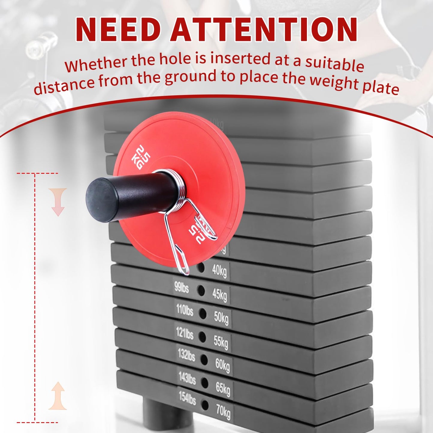FNKTEK Weight Stack Pin and Spring Collar Weight Stack Extender Pin Commercial and Home Gym Accessories for Cable Tower and Functional Trainer Machine (Hanger Rod Length:150 Mm, Ø 10 Mm,Length 110mm)