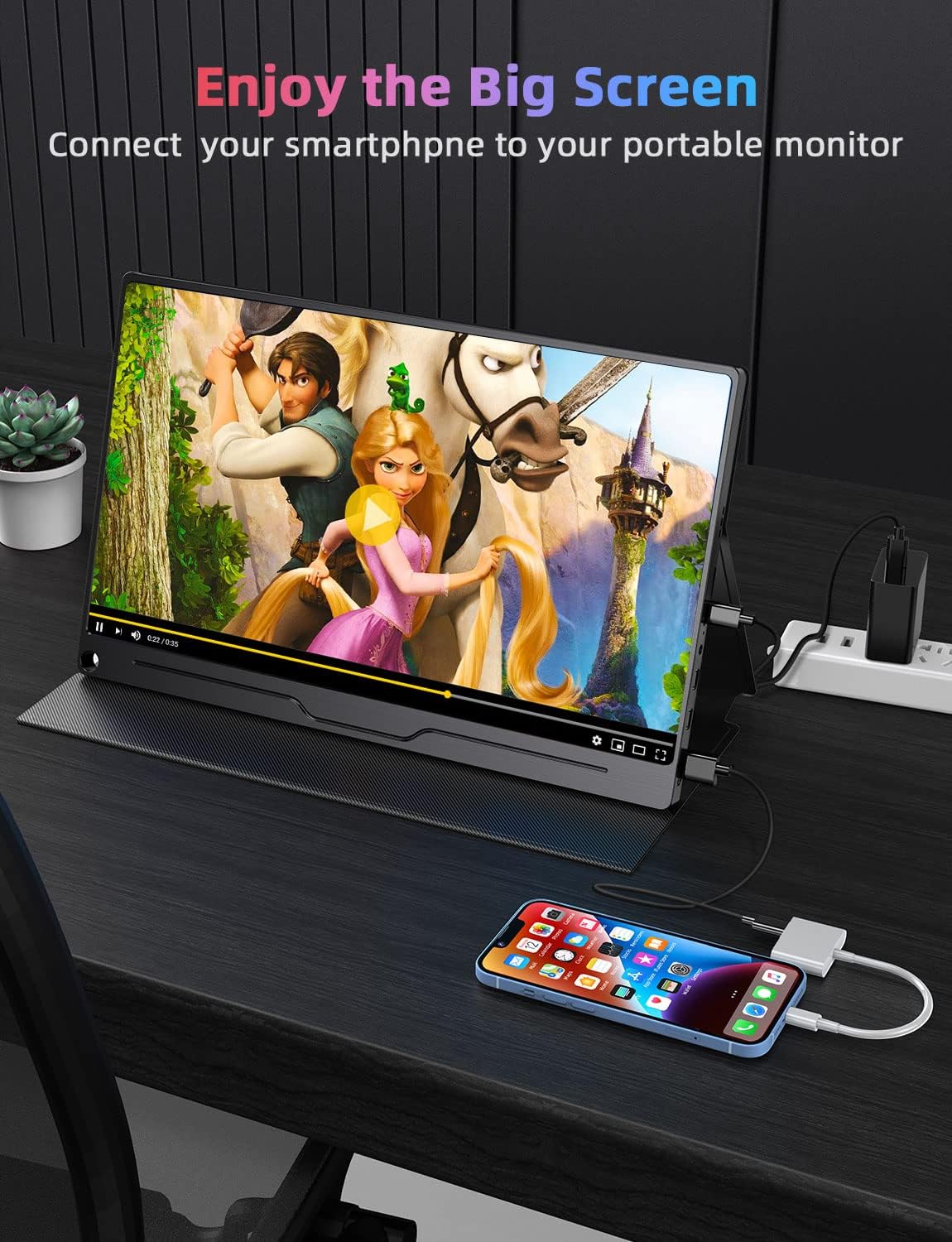 Generic 1080P HDMI Adapter for Phone, Digital AV Adapter, Fast Mirroring Cable for TV, Monitor, Tablets, Projector