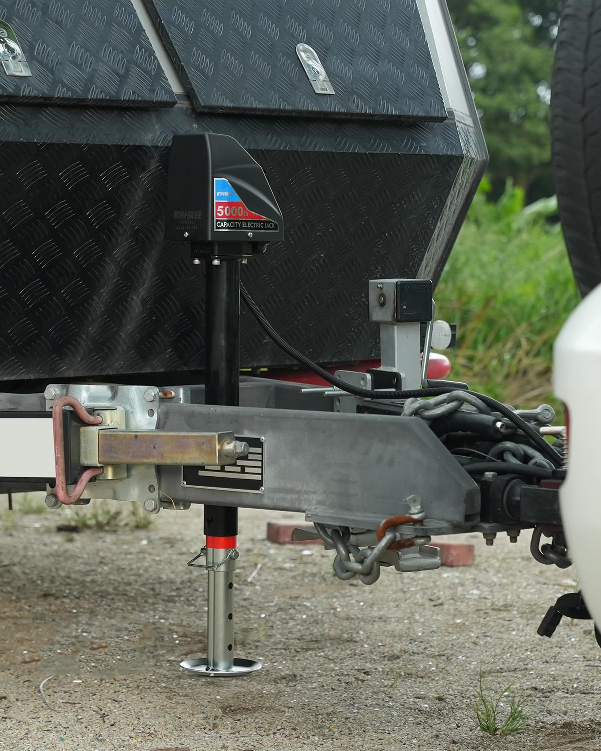 Kohree Electric Trailer Jack 5000 lbs with 7-Way Connector, Heavy Duty RV Electric Tongue Jack for Travel Trailer A-Frame Camper, with Manual Crank Handle & Weatherproof Jack Cover, 22" Lift, 12V DC