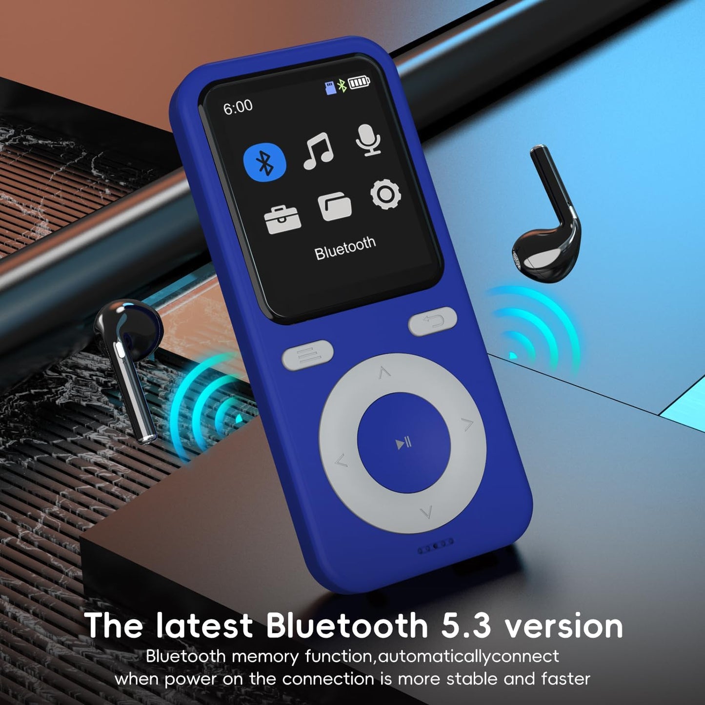 wiwoo 64GB MP3 MP3 128GB(Earbuds Player with Bluetooth,Bluetooth Portable HiFi Lossless Sound Player with Speaker,Voice