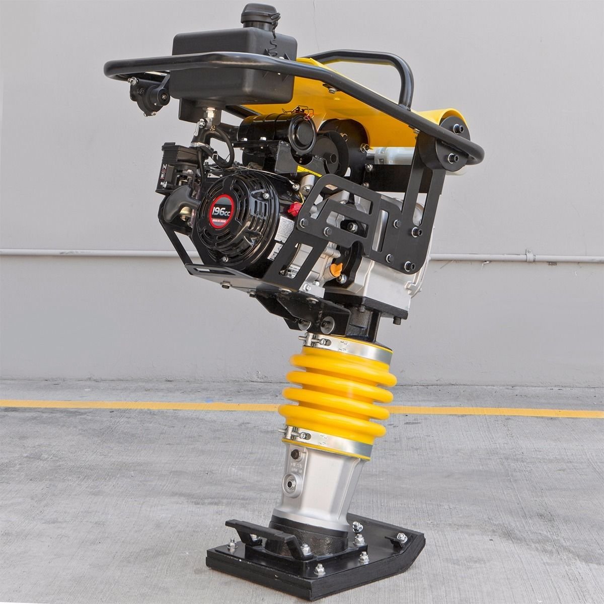 Stark USA 6.5HP 213lbs Jumping Jack Gas-Powered 196cc Engine Compactor 13 x 11.4 inch Plate Concrete Jack Tamper Punch