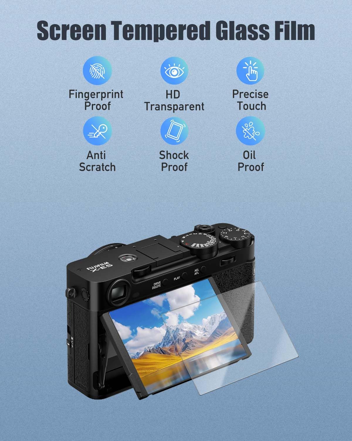 YAJOJO 4-Pack X-E5,Soft X-E5 Screen Protector for Fujifilm PET Film for Fujifilm Mirrorless Camera, Anti-Scratch