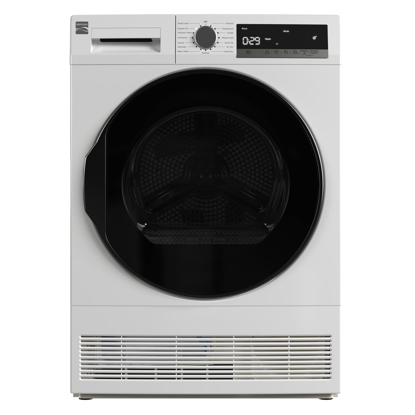 Kenmore 4.0 cu. ft. Ventless Compact Front Load Electric Dryer - with Guard to Reduce Wrinkles & Static - Smart Sensor Drying - LED - ENERGY STAR Certified - White