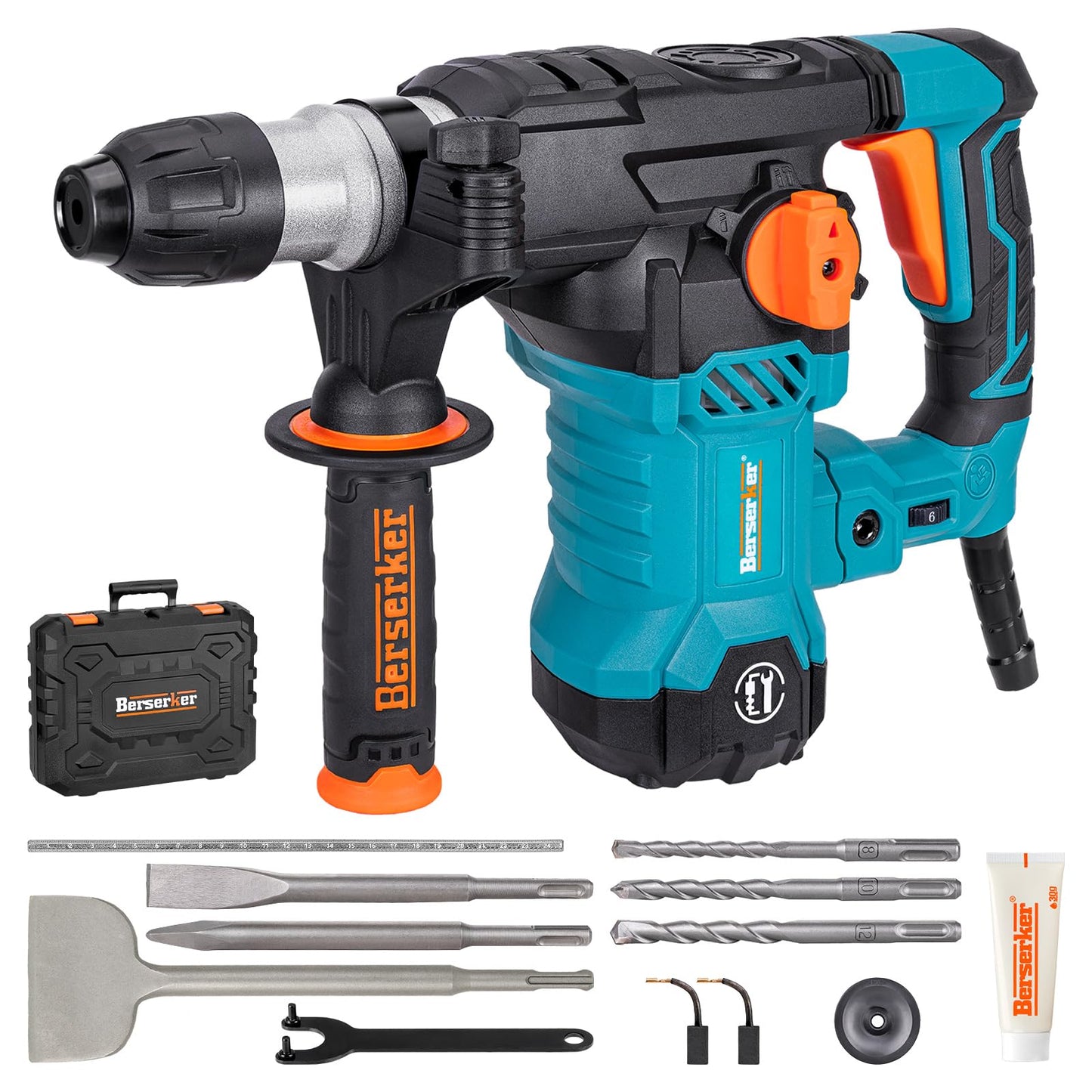 Berserker 1-1/4" SDS-Plus Rotary Hammer Drill with 3 in. SDS Plus Scaling Chisel
