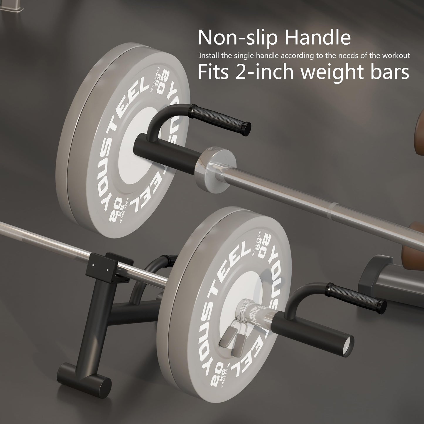 Heavy Duty Landmine Handle Attachment Set T Bar Row Viking Press Attachment for Barbell Workouts Weightlifting Landmine Handle Fits 2-Inch Olympic Barbell Strengthen Back and Core Muscles