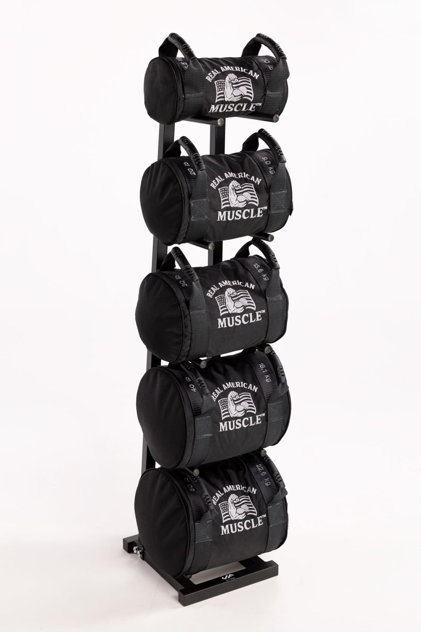 Real American Muscle 50 lb Heavy Duty Weighted Workout Sandbag, Compact 12 Inch Sand Bag for Strength Training, Strongman, Kettlebell Swings, Loaded Carries, Lunges, Squats, HIIT, Functional Fitness