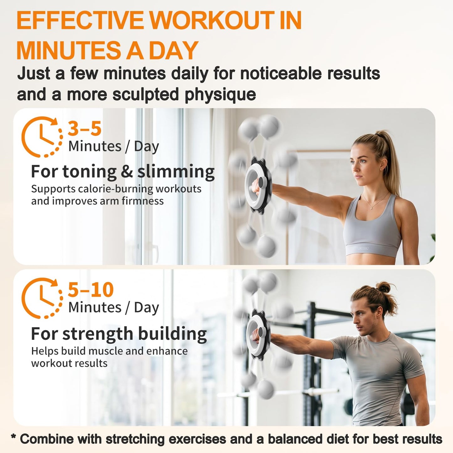 Infinity Hoop for Arms 360° Hand-Crank Arm Hoops for Exercise,Forearm, Chest, Shoulder and Arm Muscle Training Fitness Equipment, Flabby Arm Exerciser for Home & Gym Workouts for Men and Women,White