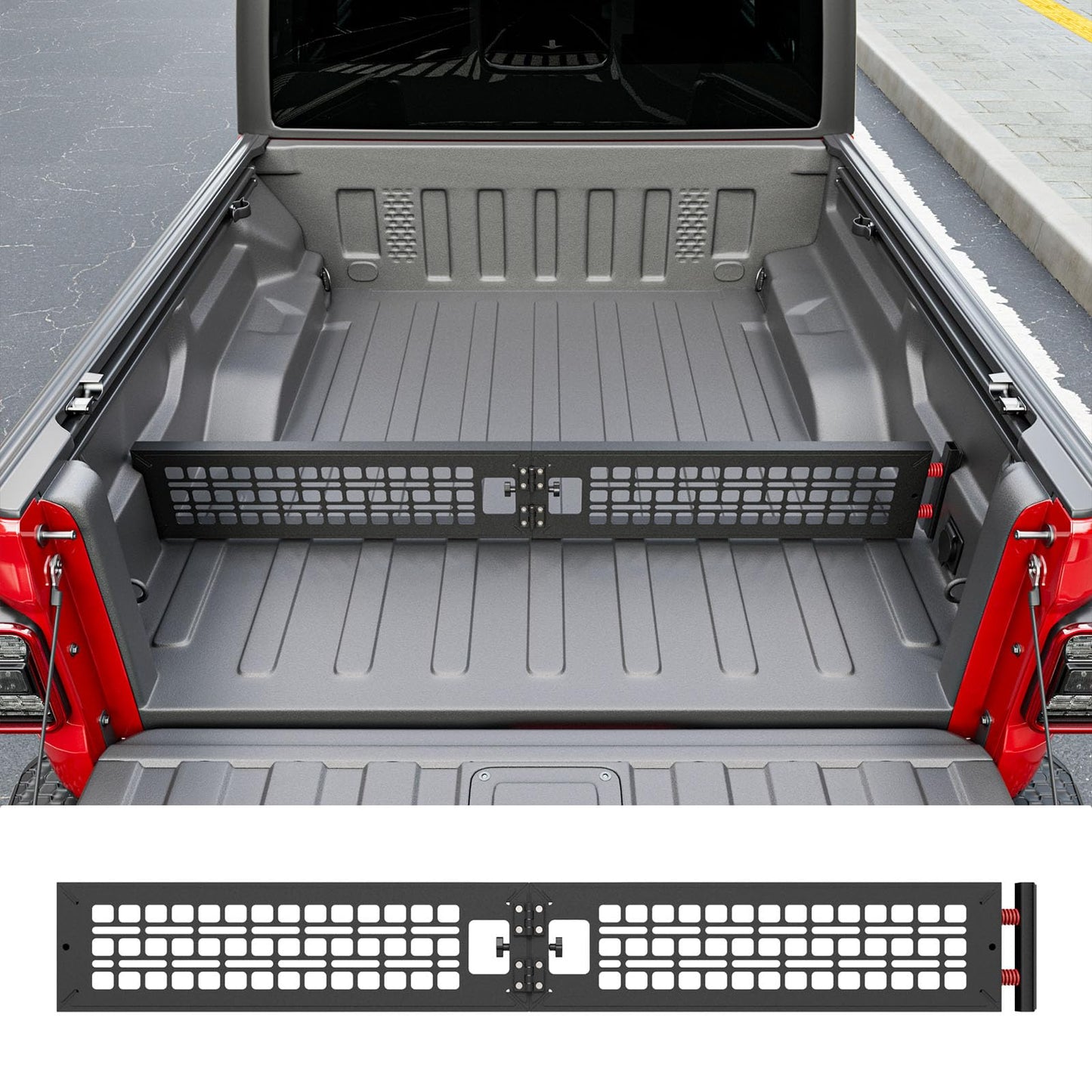 SZYANG Truck Bed Divider Compatible with 2020-2026 Jeep Gladiator Cargo Manager Molle Panel Truck Bed Organizer Replacement for 2020-2026 Jeep Gladiator Accessories