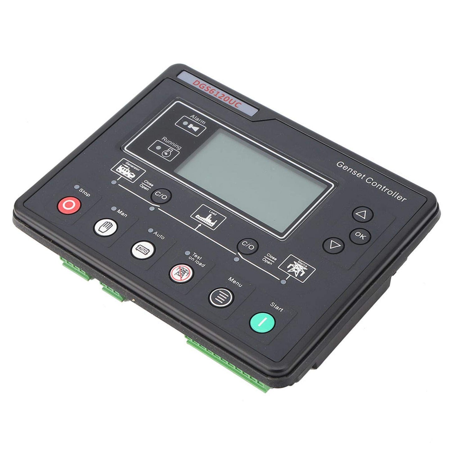Oumefar Genset Controller Module, DGS6120UC LCD Display Generator Automatic Controller Generator Set Parameters Monitoring Control Panel Automatic Engine Control Module for HGM6120UC