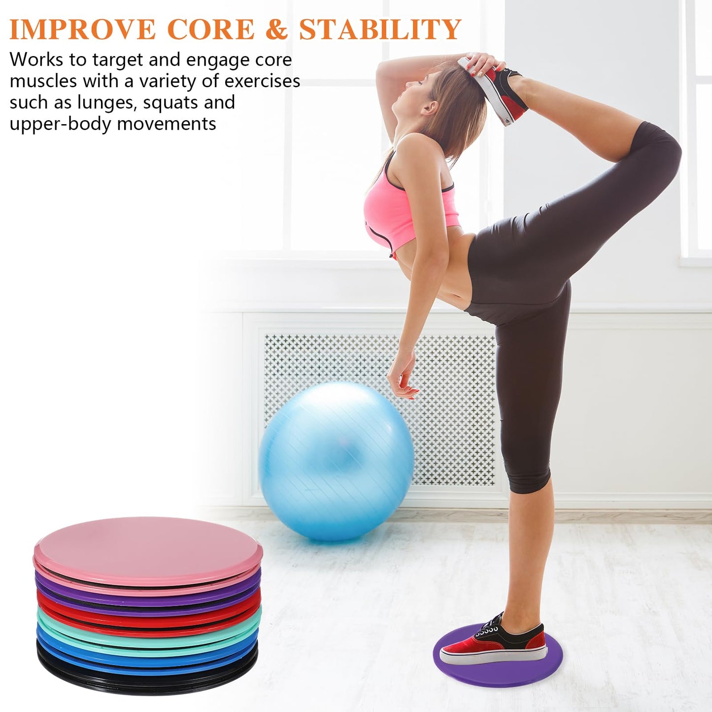 24 Pcs Core Sliders Bulk Exercise Glider Discs Gifts for Group Training Classes Fitness Slider Workout Dual Sided AB Pads for Gym, Home, Yoga, Pilates, Strengthen Abdomen, Burn Fat, Improve Balance