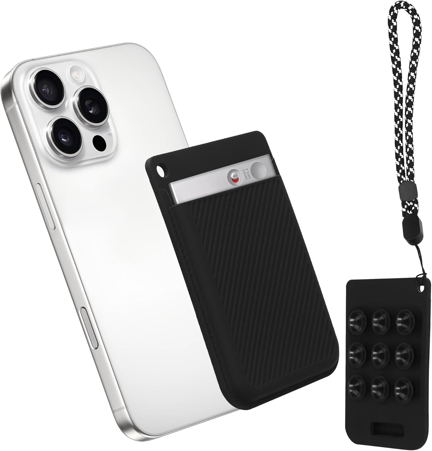 kwmobile AI Voice Recorder Cover with Suction Cup Mount - Black