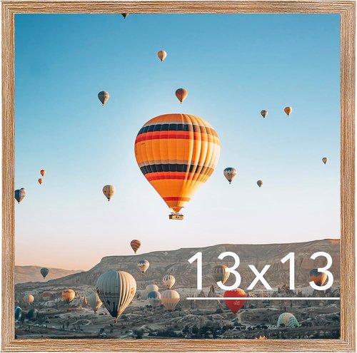 JCJMY 13x13 Rustic Brown Picture Frame - Versatile Wall Hanging for Horizontal or Vertical Display