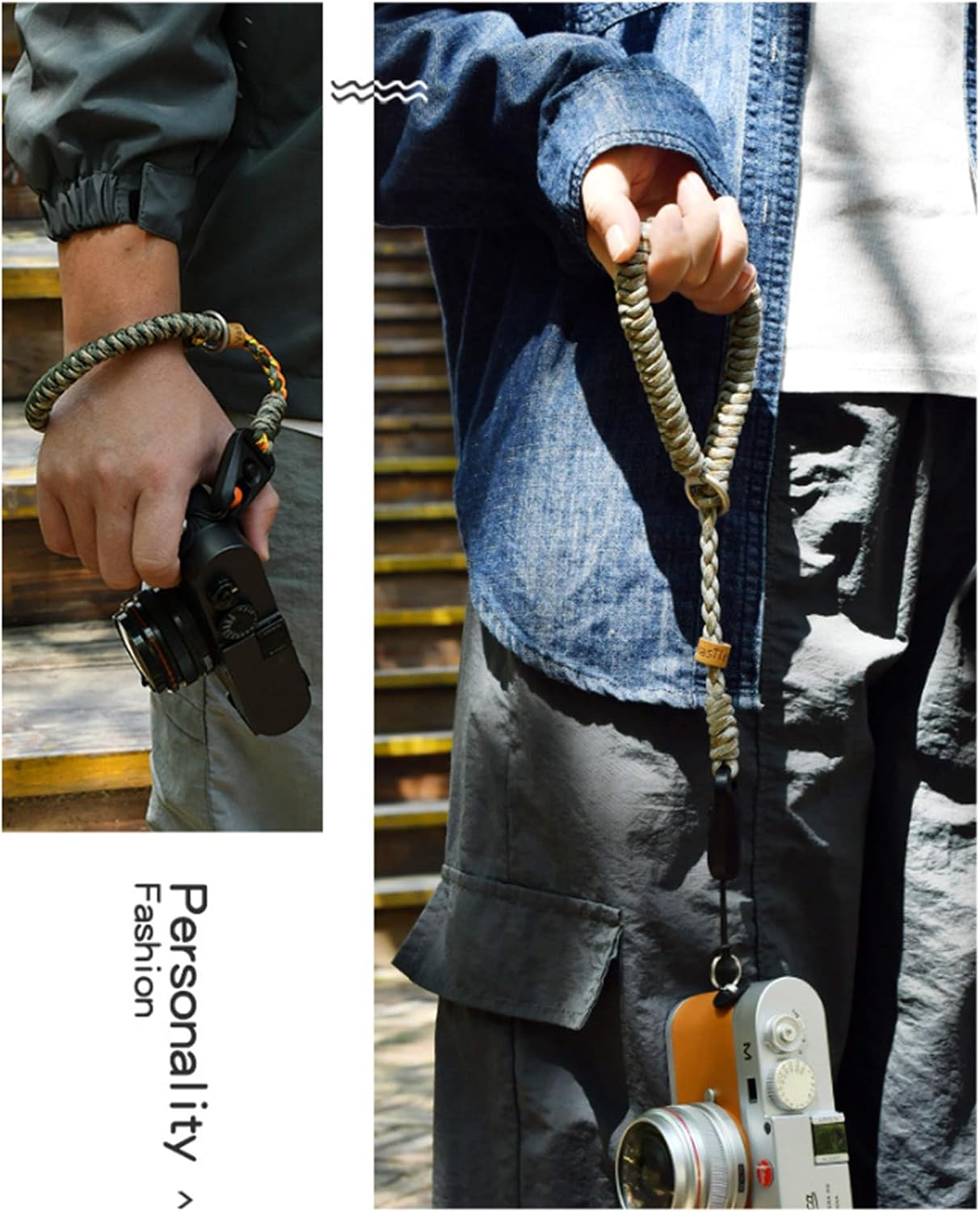 Xikui 40Kg Camera Wrist Strap Quick Release, Adjustable Camera Hand-woven Strap for DSLR SLR, Replacement Wrist Strap