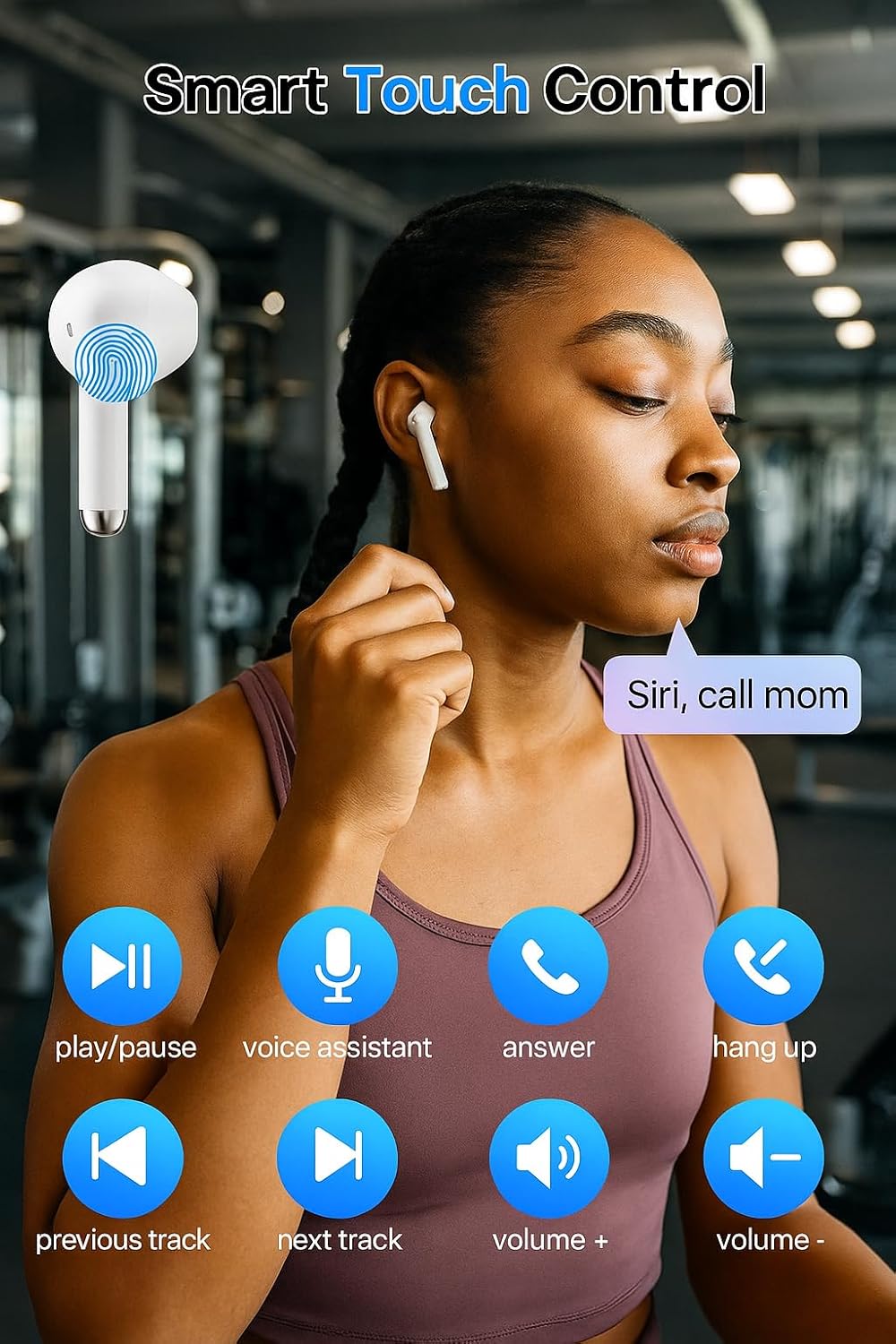 CBTek Seamless 40 Wireless Bluetooth Earbuds, with Any iPhone and Android, Built-in Mic with Charging Case, Deep Bass