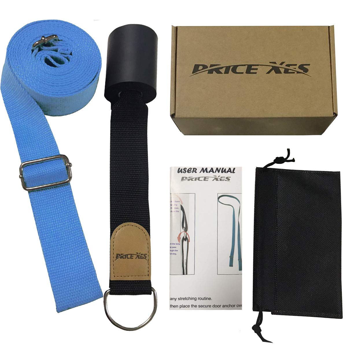 Leg Stretcher, Door Flexibility & Stretching Leg Strap - Great for Ballet Cheer Dance Gymnastics or ANY Sport Leg Stretcher Door Flexibility Trainer Premium stretching equipment (light blue)