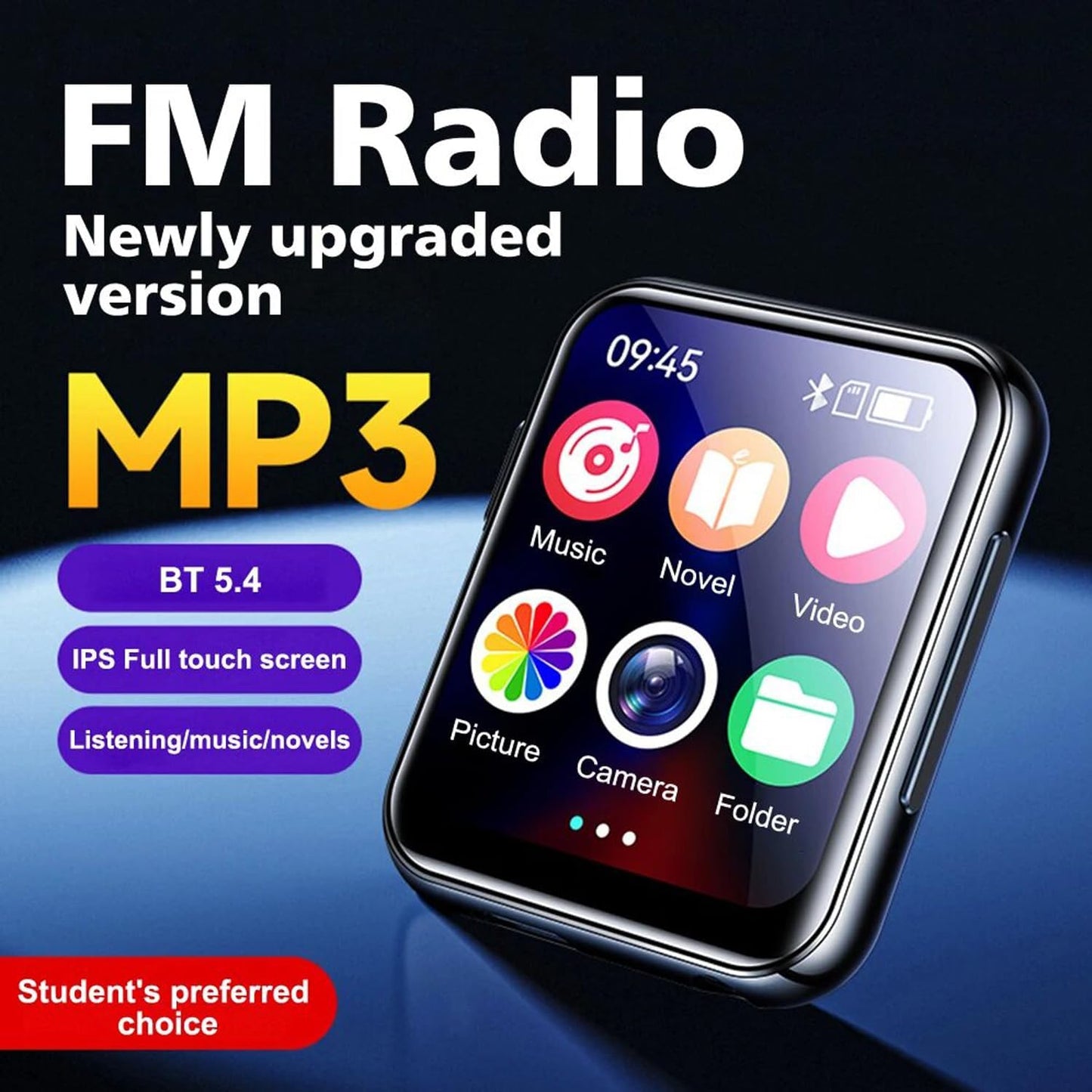 Laugwey MP3 Player,2inch MP4 Portable HiFi Music Touch Screen Media Player Built in Camera,Speaker, Video
