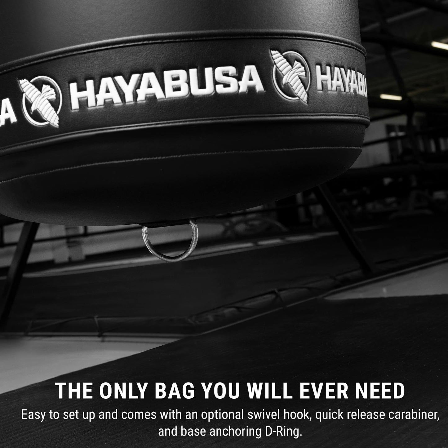Hayabusa Classic Heavy Bag Pre-Filled Design and Specialized Hanging System - Black, 125lb